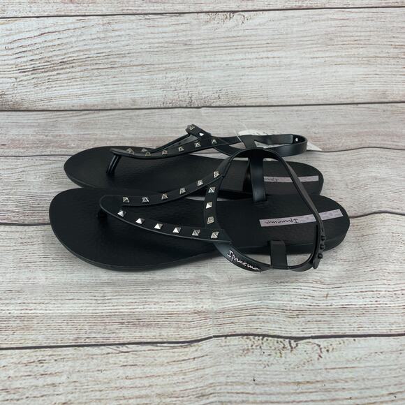 Ipanema Class Rockstar Fem Womens Sz 8 Flip Flops Sandals Black Studded - Picture 6 of 9